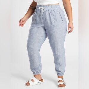 Athlete Cabo Linen Jogger Womens Size 8 Lightweight Pull On Drawstring Pant